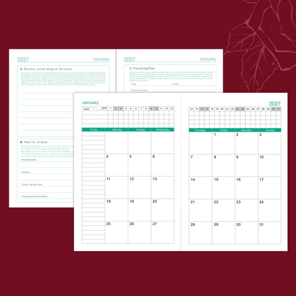 English 2027 Schedule Planner  - Leatherwork Plans recension och pris