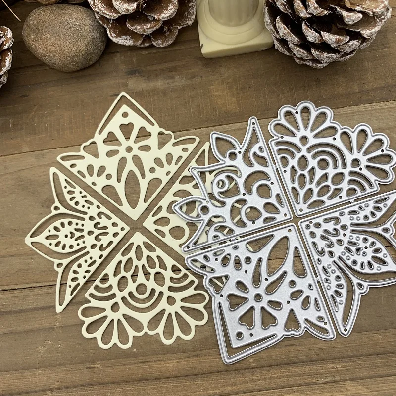 4Pcs Lace corner  Metal Cuttin - Leatherwork Embossing recension och pris
