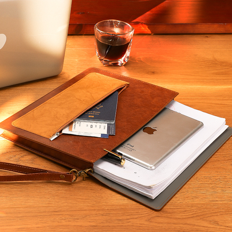 1PCS Leather A4 Document Bag T - Leather Work Folder recension och pris