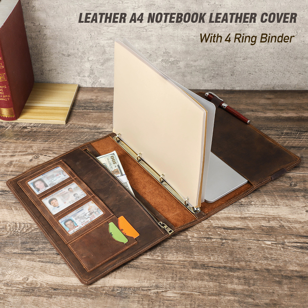 Luxury Retro Business A4 Noteb - Leather Work Folder recension och pris