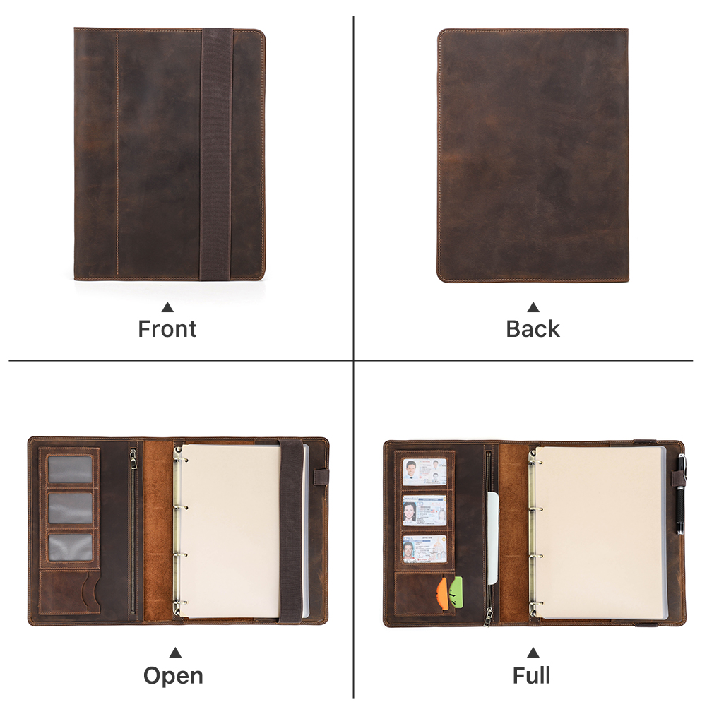 Luxury Retro Business A4 Noteb - Leather Work Folder recension och pris